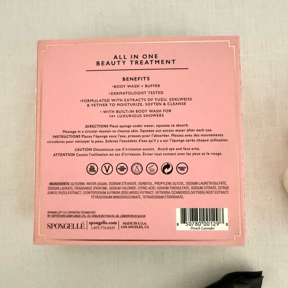 Spongelle French Lavender Body Wash Infused Buffer All In One Cleansing Exfoliat - Picture 3 of 6